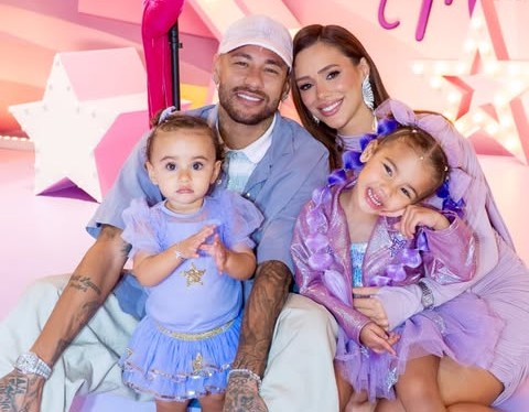Neymar Jr, Bruna Biancardi, Mavie e Mel (Foto: Reprodução/Instagram)