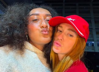 Marina Ruy Barbosa vira “madrinha” e ajuda profissional trans de “Tremembé” a realizar desejo estético Raphaella Gomez e Marina Ruy Barbosa como Suzane, para Tremembé (Foto: Acervo Pessoal)