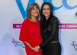 Glória Pires de vermelho e Cleo Pires de preto na pré-estreia de ‘Se Eu Fosse Você 3’ Glória Pires e Cleo Pires (Foto: Eduardo Martins/Brazil News)