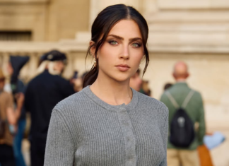 Jade Picon usa cardigã alongado de R$ 29,3 mil como vestido para assistir ao desfile da Louis Vuitton Jade Picon (Foto: @jadepicon/Instagram/Reprodução)