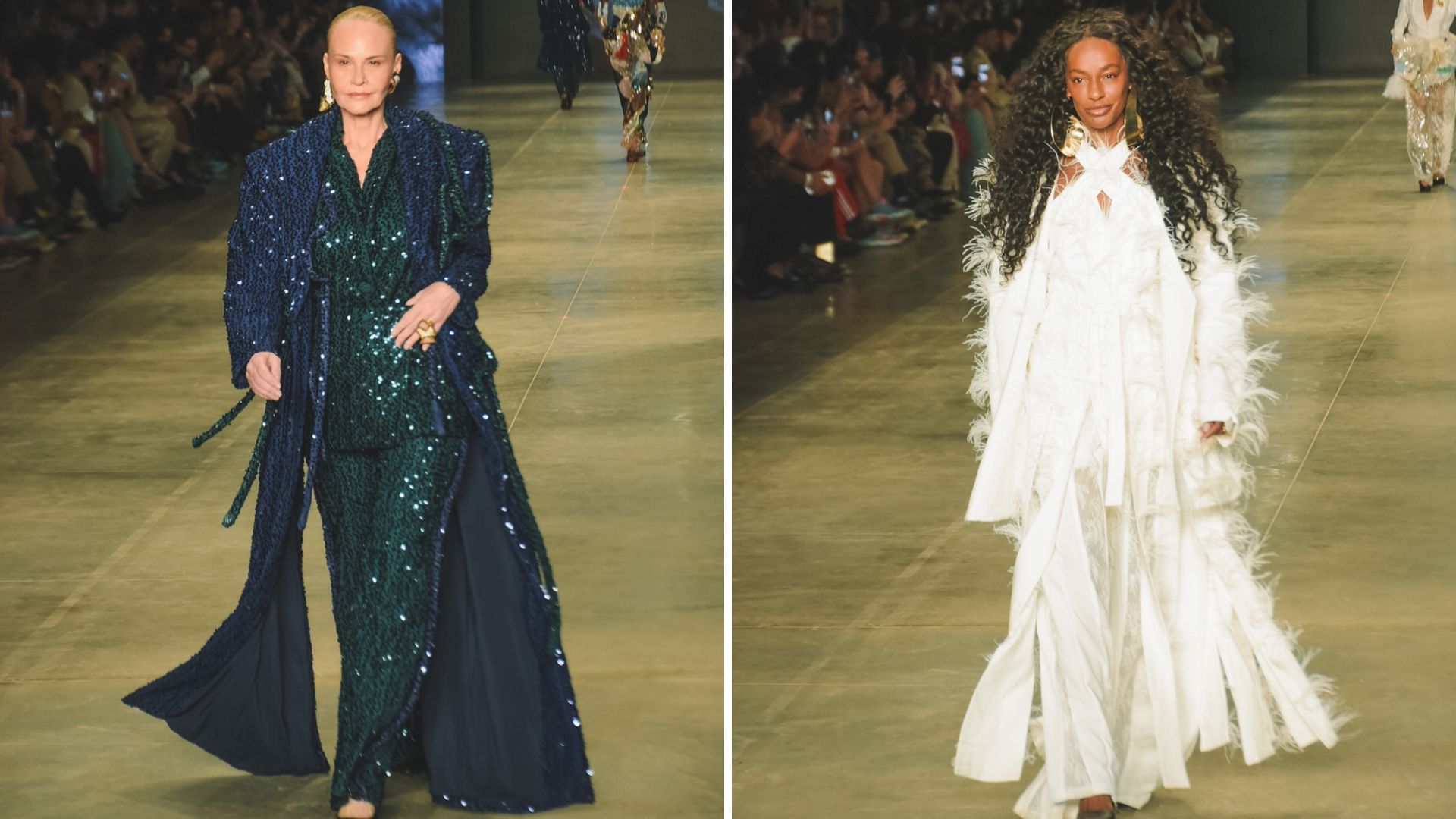 Claudia Liz e Pathy Dejesus no desfile da Apartamento 03 (Foto: Will Dias/Brazil News)