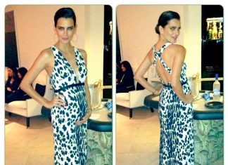 Grávida, Fernanda Motta aposta em vestido Roberto Cavalli para C&A