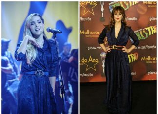 Anitta e Paolla Oliveira usam vestido igual em premiação