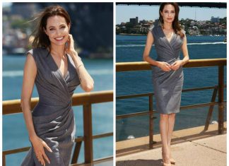 Angelina Jolie veste Atelier Versace para lançar “Invencível”