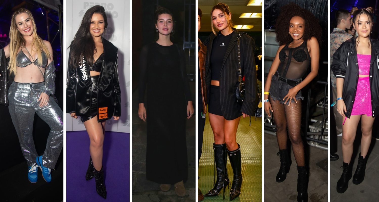 Famosas com preto e brilho (Fotos: Agência BrazilNews)