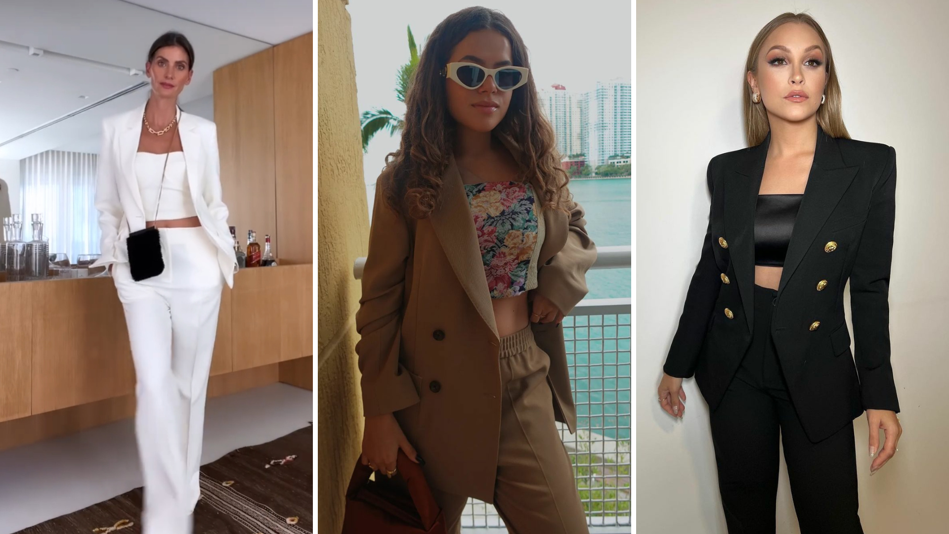 Famosas vestem blazer com top cropped (Foto: Instagram/Reprodução)