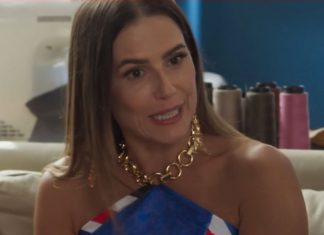 Novela: Secco usa truque fashion com lenço e colar de R$ 199 Deborah Secco (Fotos: Reprodução/Divulgação)