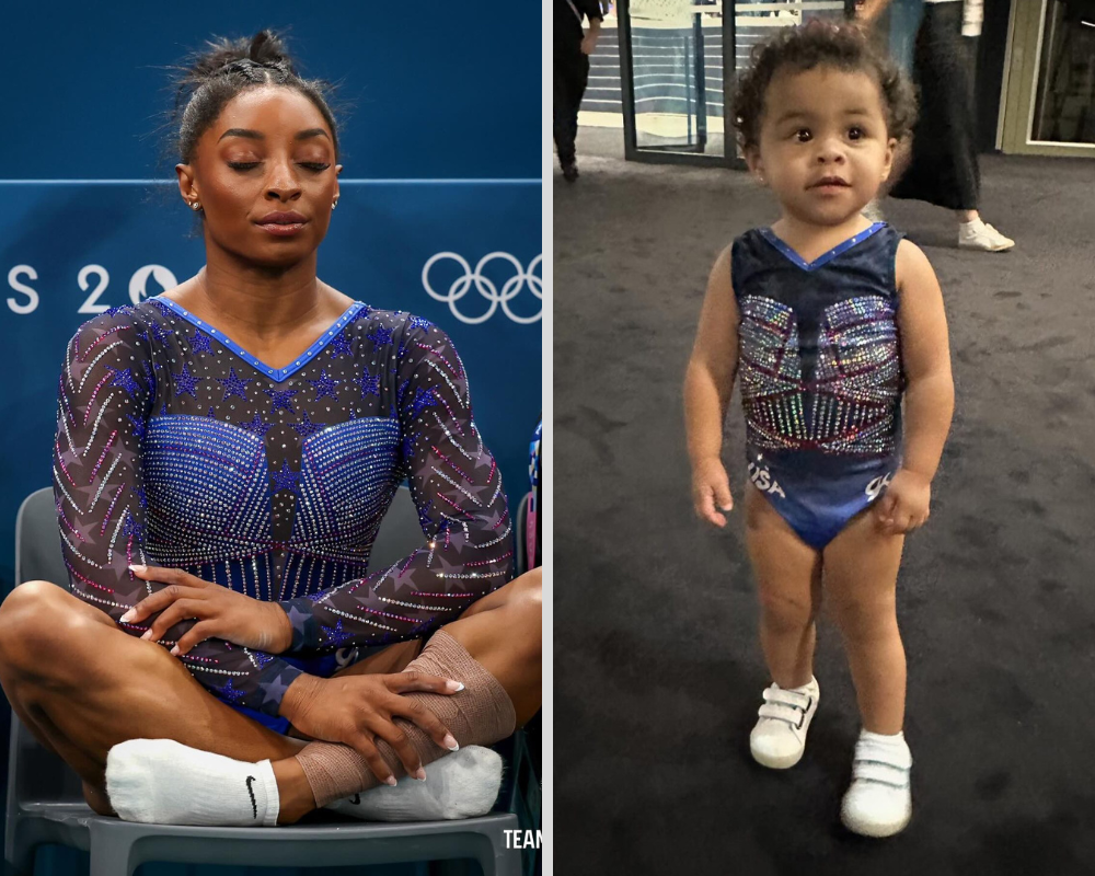 Simone Biles e a sobrinha Biles (Fotos: Reprodução/Instagrtam)