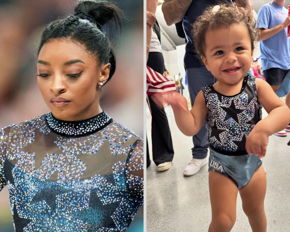 Simone Biles e a sobrinha Biles (Fotos: Reprodução/Instagrtam)
