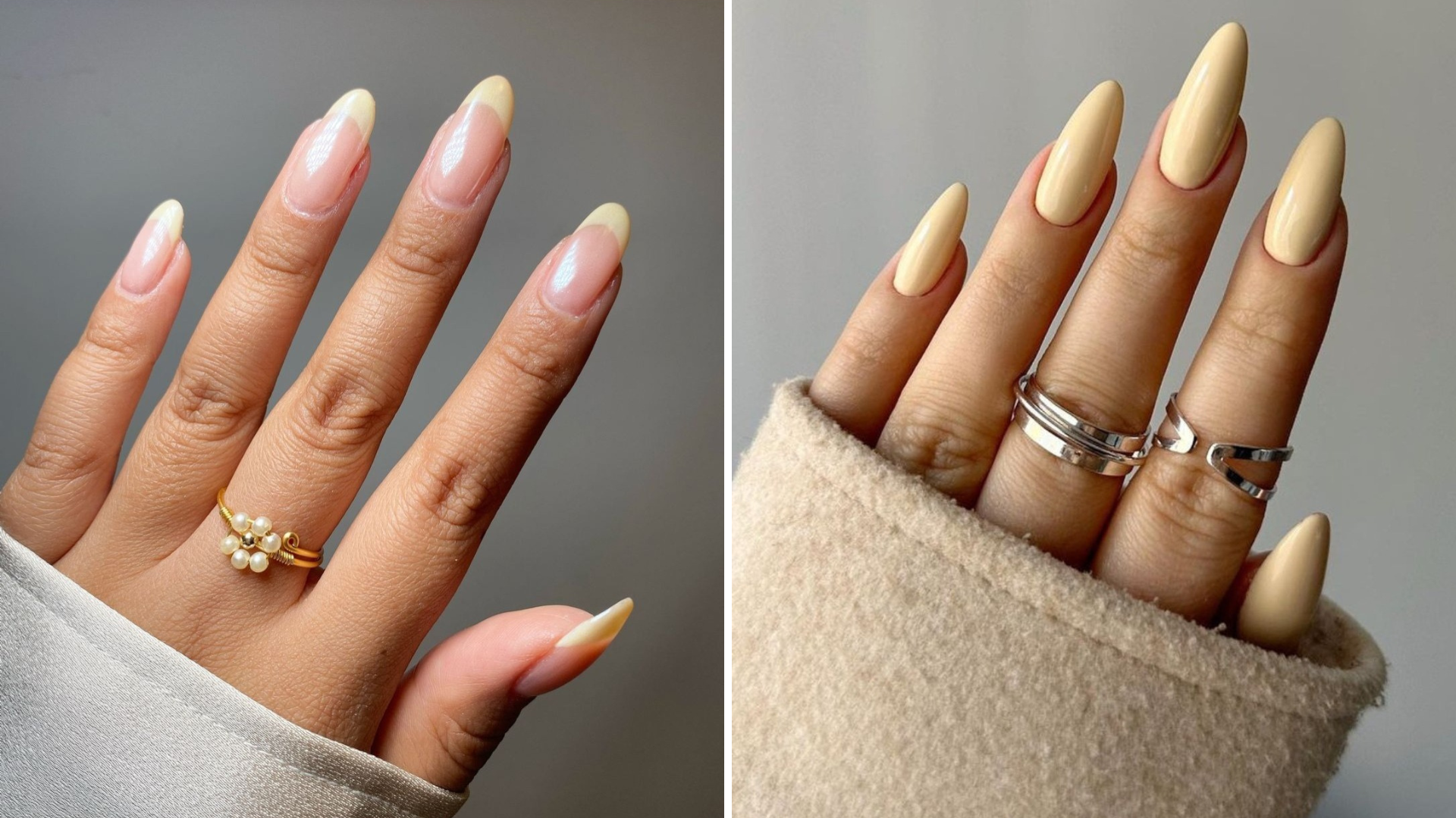 Amarelo-manteiga nas cores de unha verão 2025 (Foto: @naiilsbykarii/@the.nail.issue/Instagram/Reprodução)