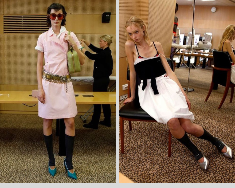 Escarpim com polaina da Miu Miu (Foto: Reprodução/Instagram/@miumiu)