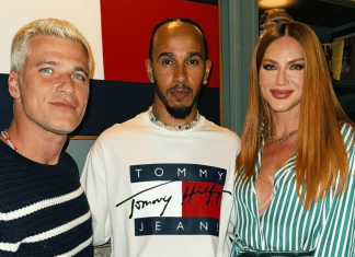 Giovanna Ewbank acerta com listras em encontro com Hamilton Bruno Gagliasso, Lewis Hamilton e Giovanna Ewbank (Foto: @gioewbank/Instagram/Reprodução)